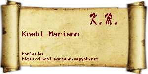 Knebl Mariann névjegykártya
